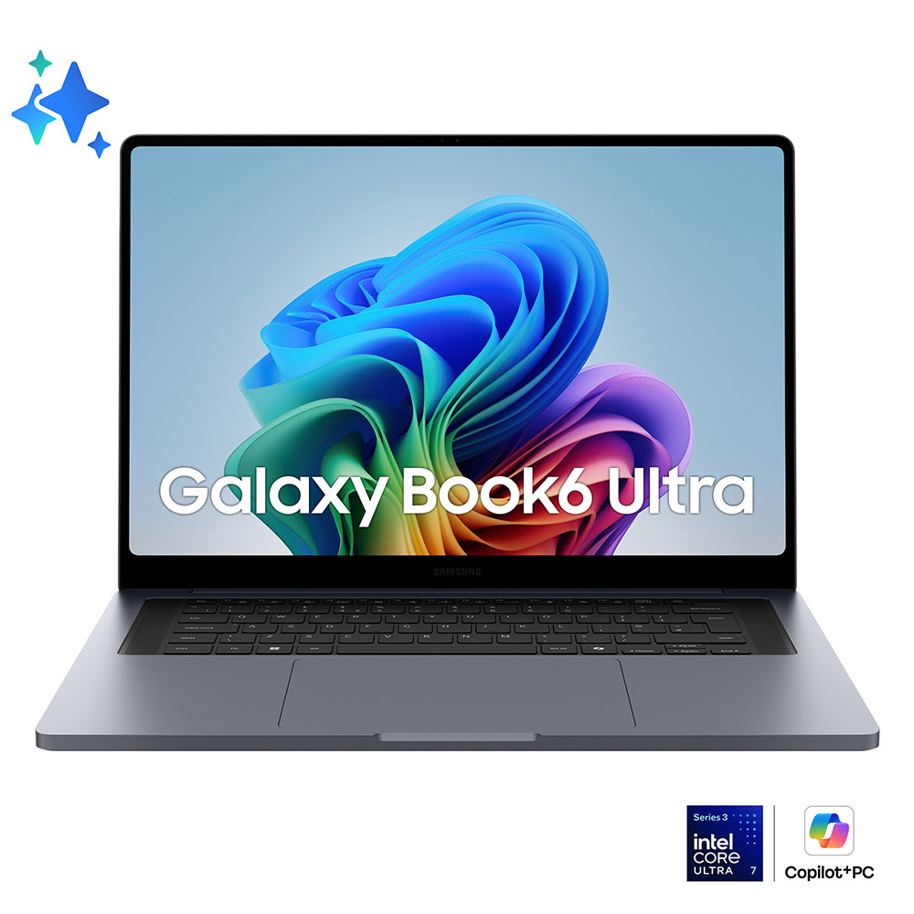 Samsung Galaxy Book6 Ultra (16", Ultra 7 356H, ), Copilot+PC, NVIDIA® GeForce RTXTM 5060, Processore lntel® CoreTM Ultra 7 356H, Portatile, Batteria fino a 30 ore*, Dynamic AMOLED 2X, Touchscreen, Touchpad Aptico, Galaxy Al, Gray